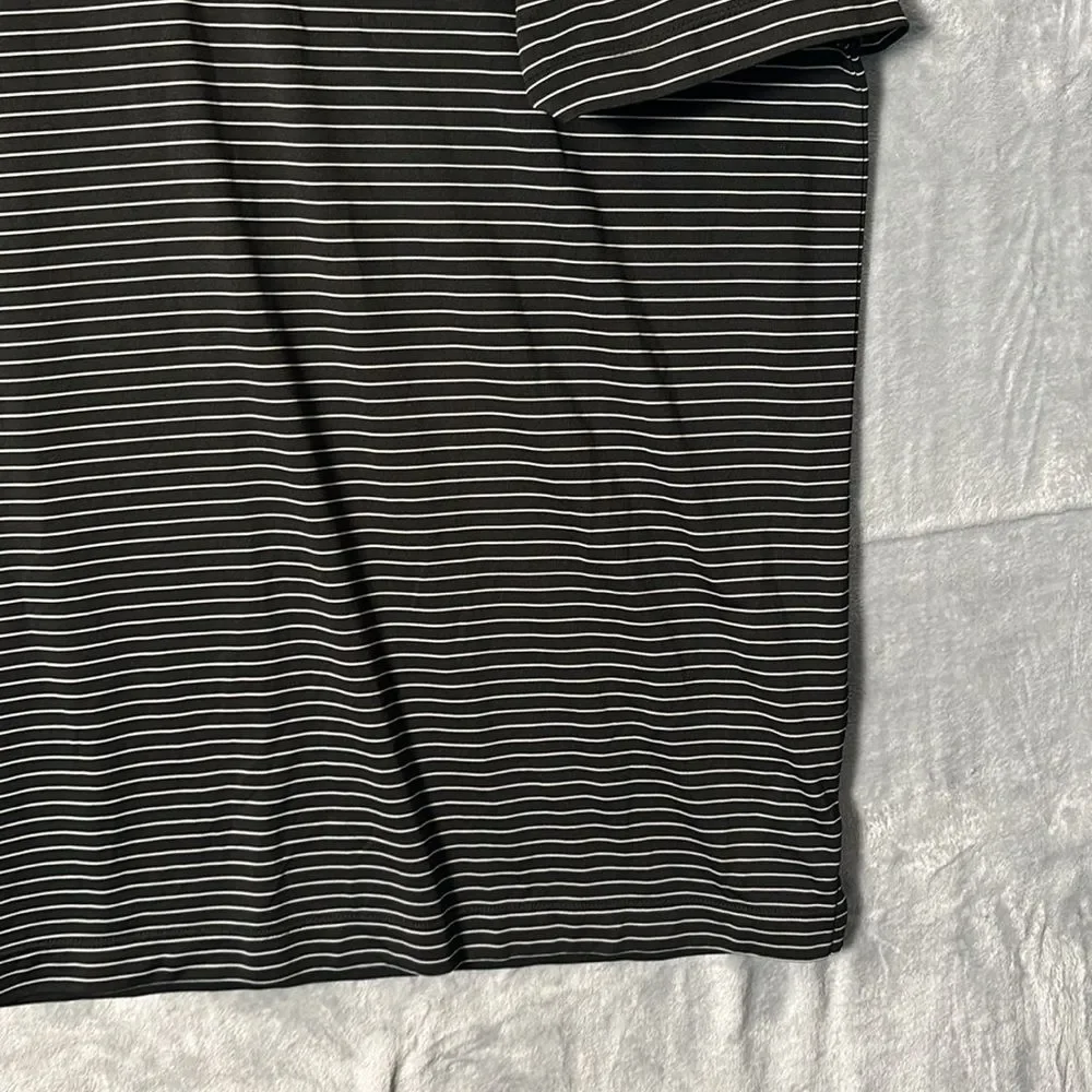 Nike Golf Black White Striped Short Sleeve Polo Size XL